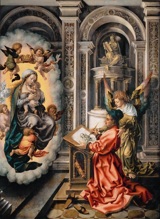 Saint Luke Painting the Virgin (nn03), GOSSAERT, Jan (Mabuse)
